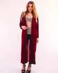 Chiffon Back Knitted long Cardigan