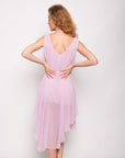 Dip hem Chiffon dress in light purple color