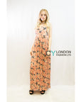 Chiffon Cross Wrap Maxi Dress Rose