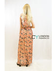 Chiffon Cross Wrap Maxi Dress Rose