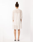 Leave's pattern shirt dress in white