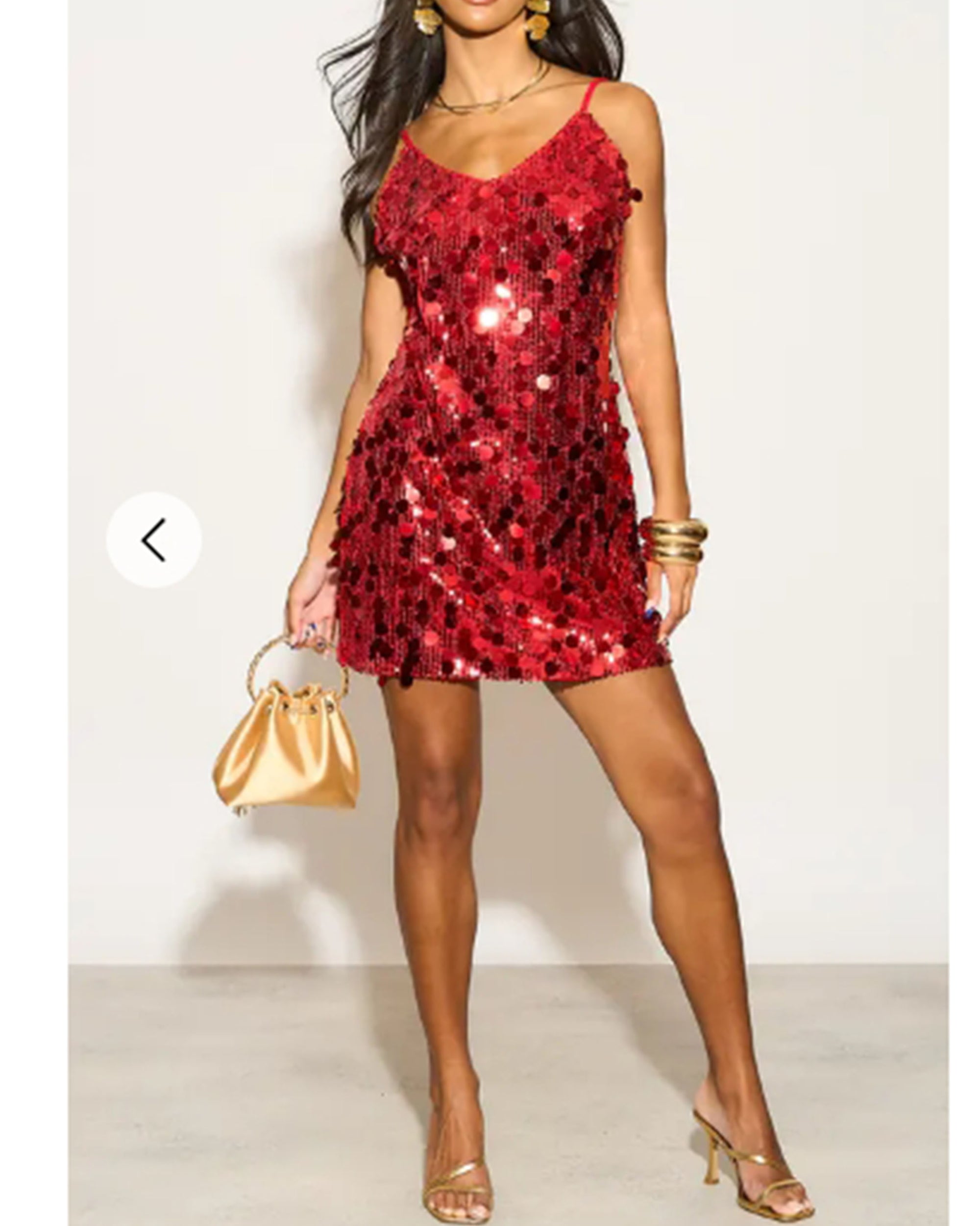 short red sequin dress red short sequin dress Circle Disc Sequin Strappy Short Dress in Red – CYLONDON