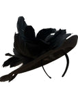 Statement Feather Flower Wide Brim Fascinator