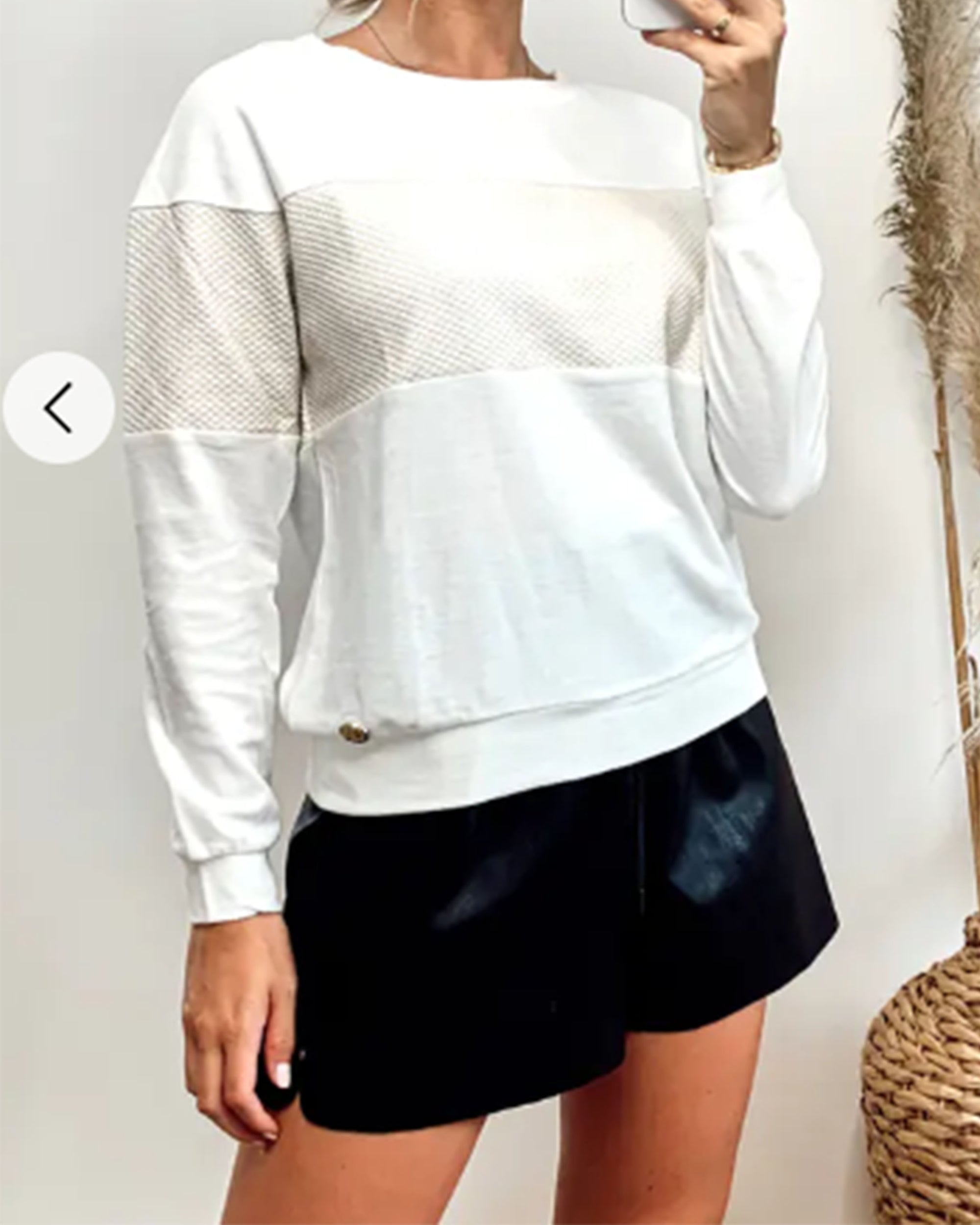 Gold Print Cream Sweatshirt  Top