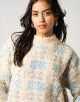 Classic & Cozy Snowflake Knit Jumper in Blue