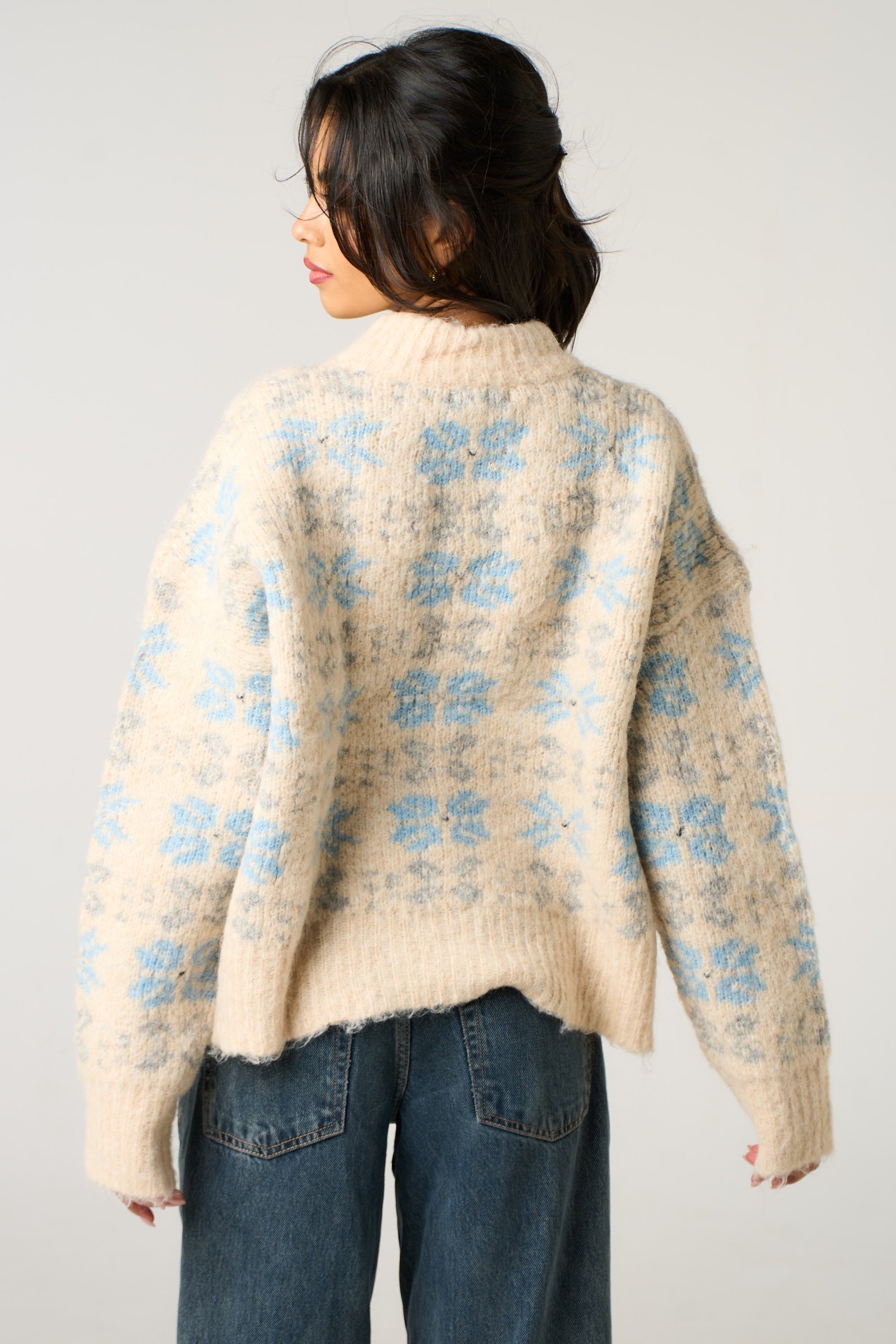 Classic &amp; Cozy Snowflake Knit Jumper in Blue