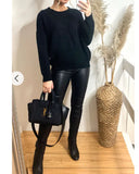 Plain Black V-design feature Jumper