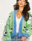 Shaun the Sheep pattern handknit cardigan