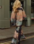 Ocean Treasure Print Shirt & Wide-Leg Trousers Suits In Blue