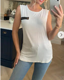 Leather Look on shoulder & back with stud Vest