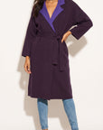 Double-sided wool blend jacket coat (Purple)