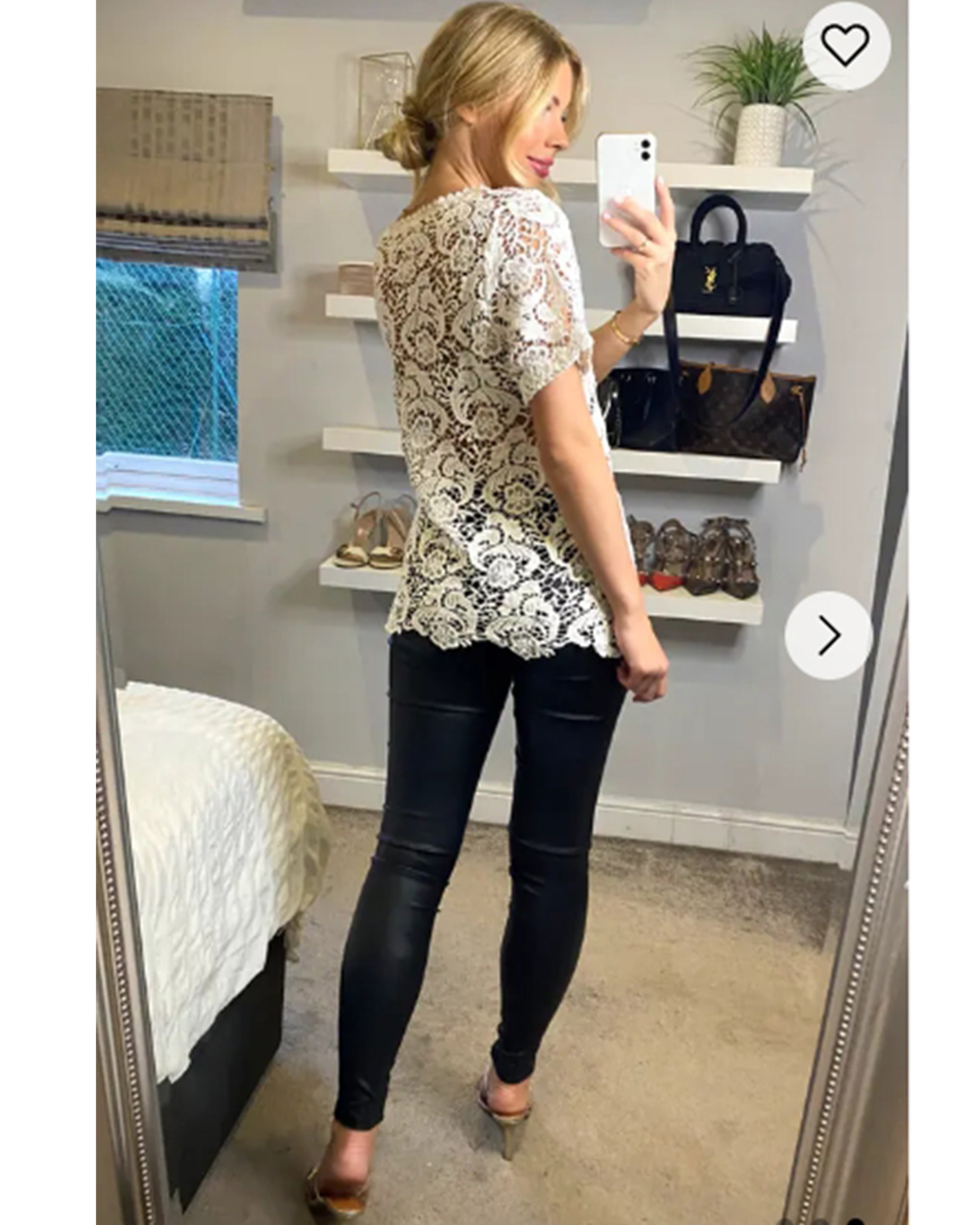 Floral Pattern Crochet Top
