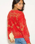 Fluffy Christmas reindeer Print Long Jumper