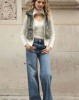 Faux Fur Waistcoat Jacket in Green