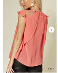 Organza Chiffon Gold Chain Top (Red)