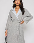 Double-sided wool blend jacket coat (Grey)