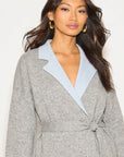 Double-sided wool blend jacket coat (Grey)