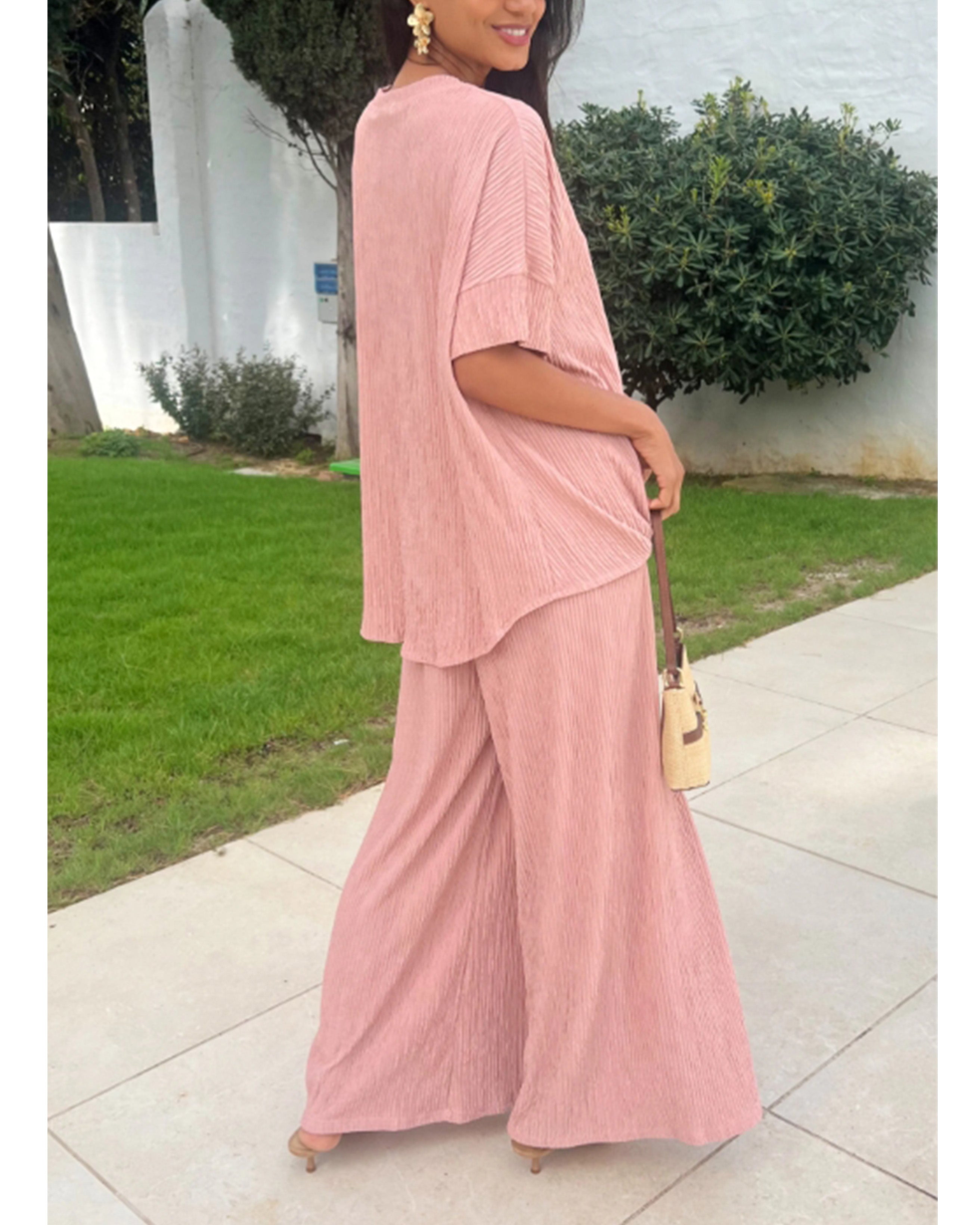 Oversized comfort stretch-jersey top and Relaxed-fit