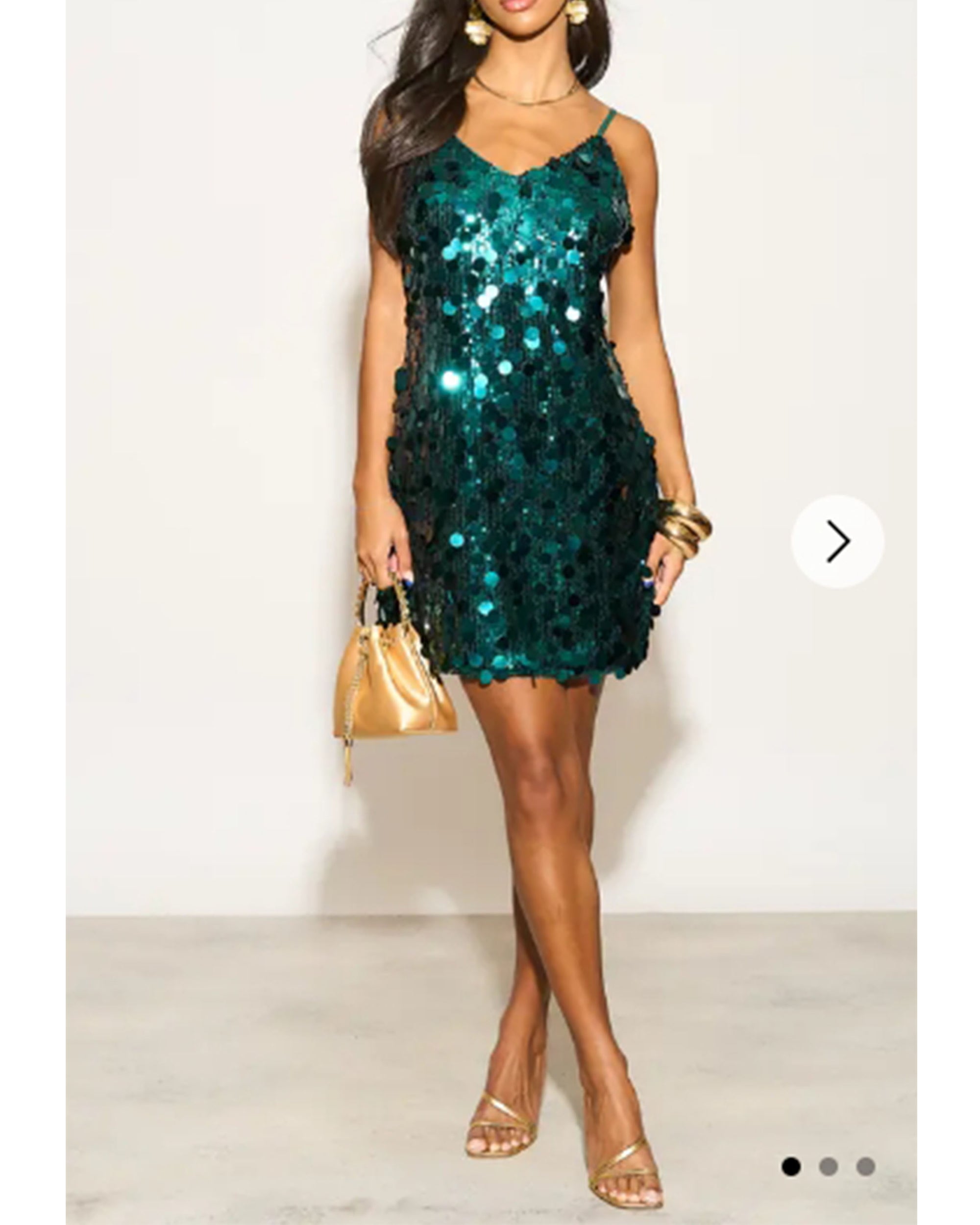 green disc sequin dress Olive Disc Sequin Glitter Thread Contrast Halter Neck Strappy Midaxi Dress