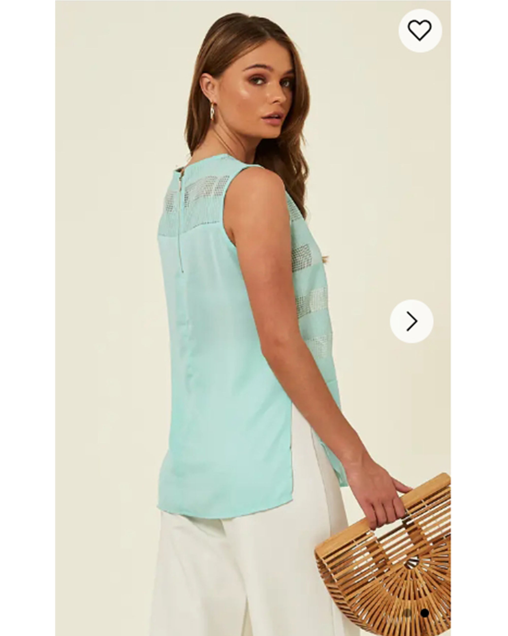 Mesh Chiffon  Vest Top (Mint)