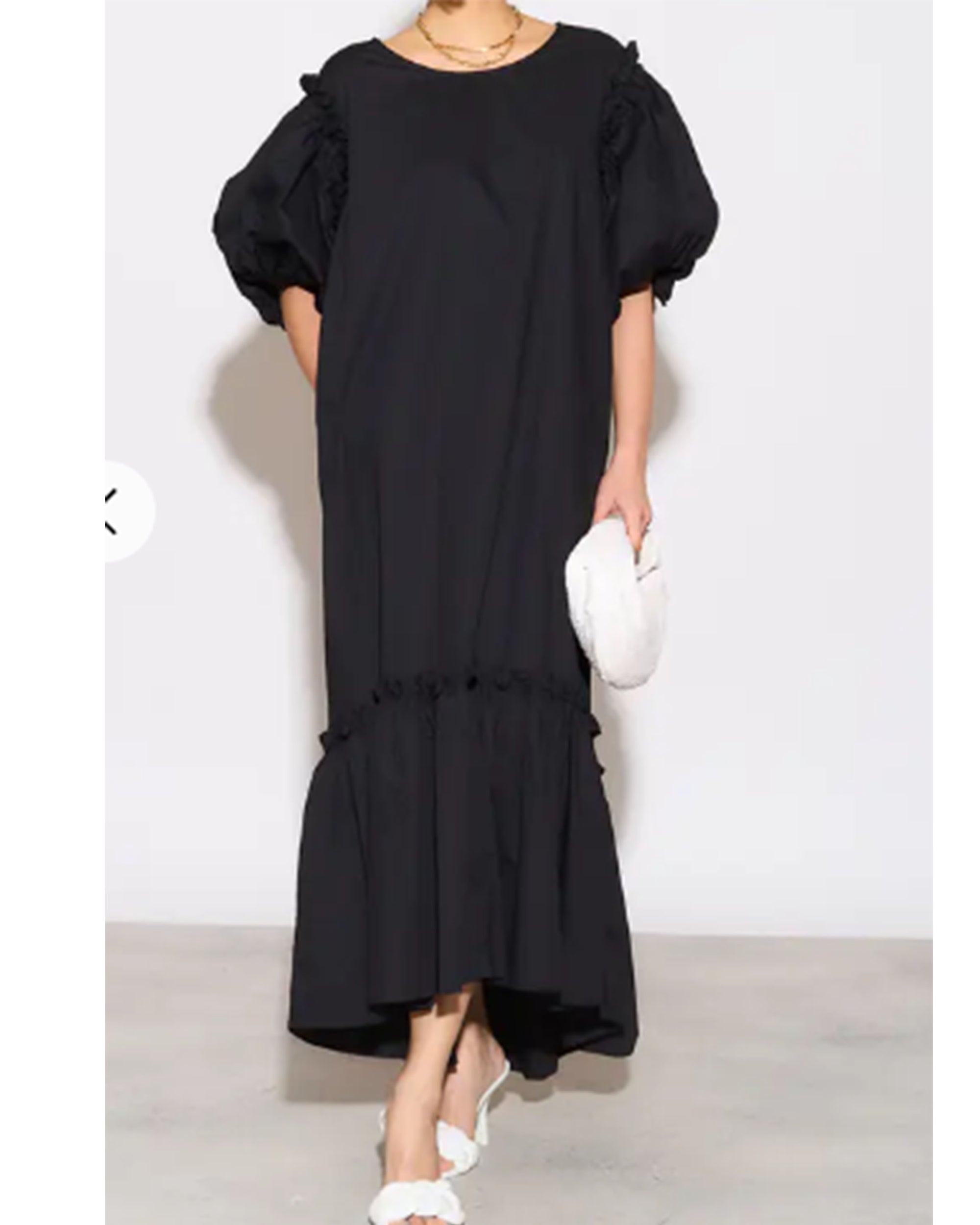 oversized puff sleeve dress Wine Floral Print Oversized Puff Sleeve A Line Shift Dress