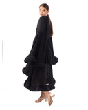Ruffle Hem and Sleeves Oversized dress in Black