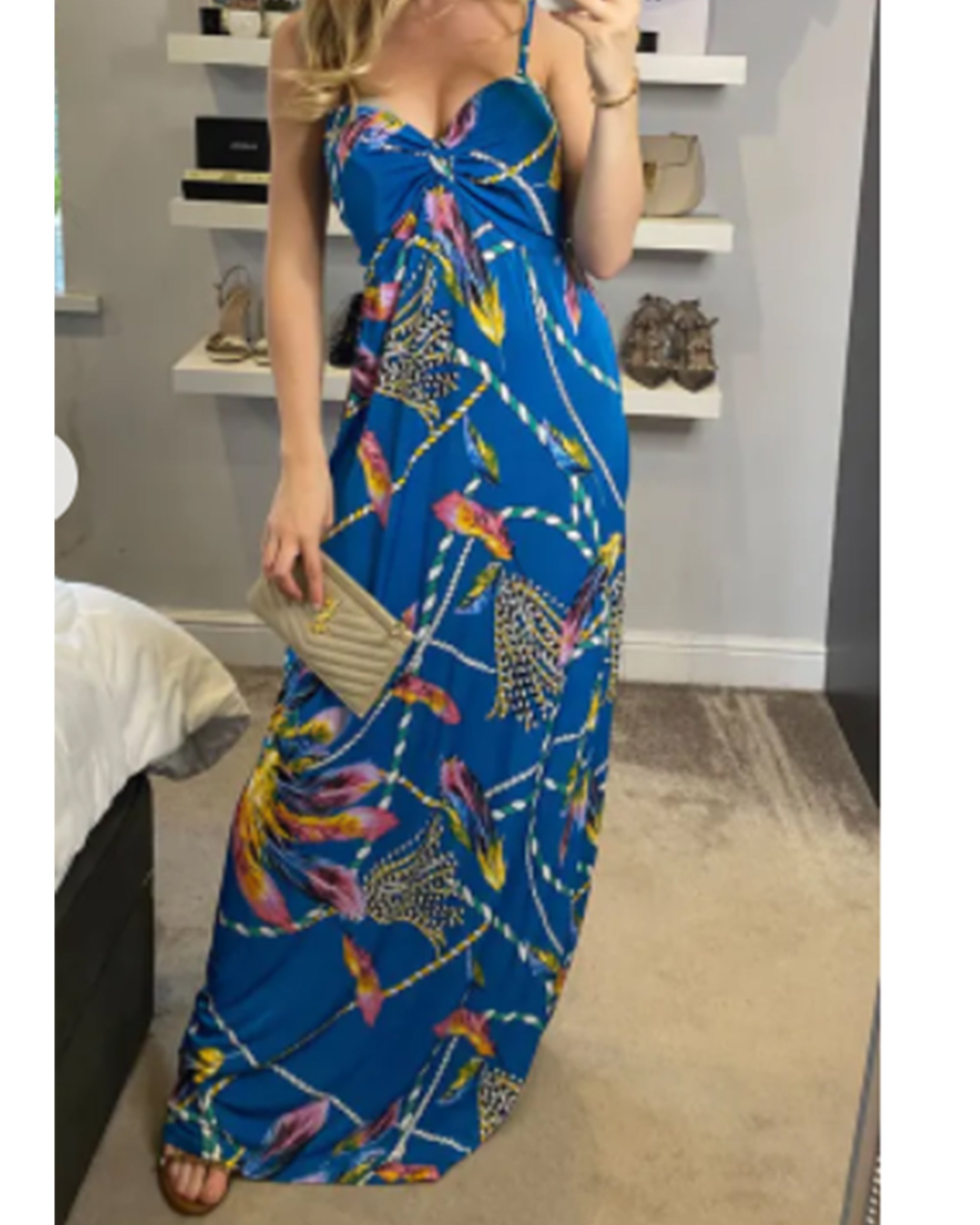 Chain Print Maxi Dress CYLONDON Chain Print Maxi Dress CYLONDON