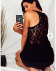 Chain Neck Line Detail Vest Top (Black)