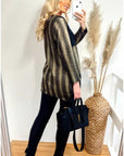 Gold color print oversize top