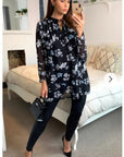 Multi floral print chiffon flowy shirt
