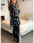 Multi floral print chiffon flowy shirt