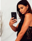 Chain Neck Line Detail Vest Top (Black)