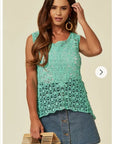 Floral Pattern Crochet Vest Top