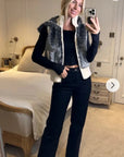 Faux Fur Waistcoat Jacket in Grey