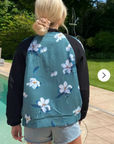 Floral printed quilted Bomber Jacket (Green)