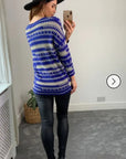 Gold lurex Stripe Knitted long Jumper
