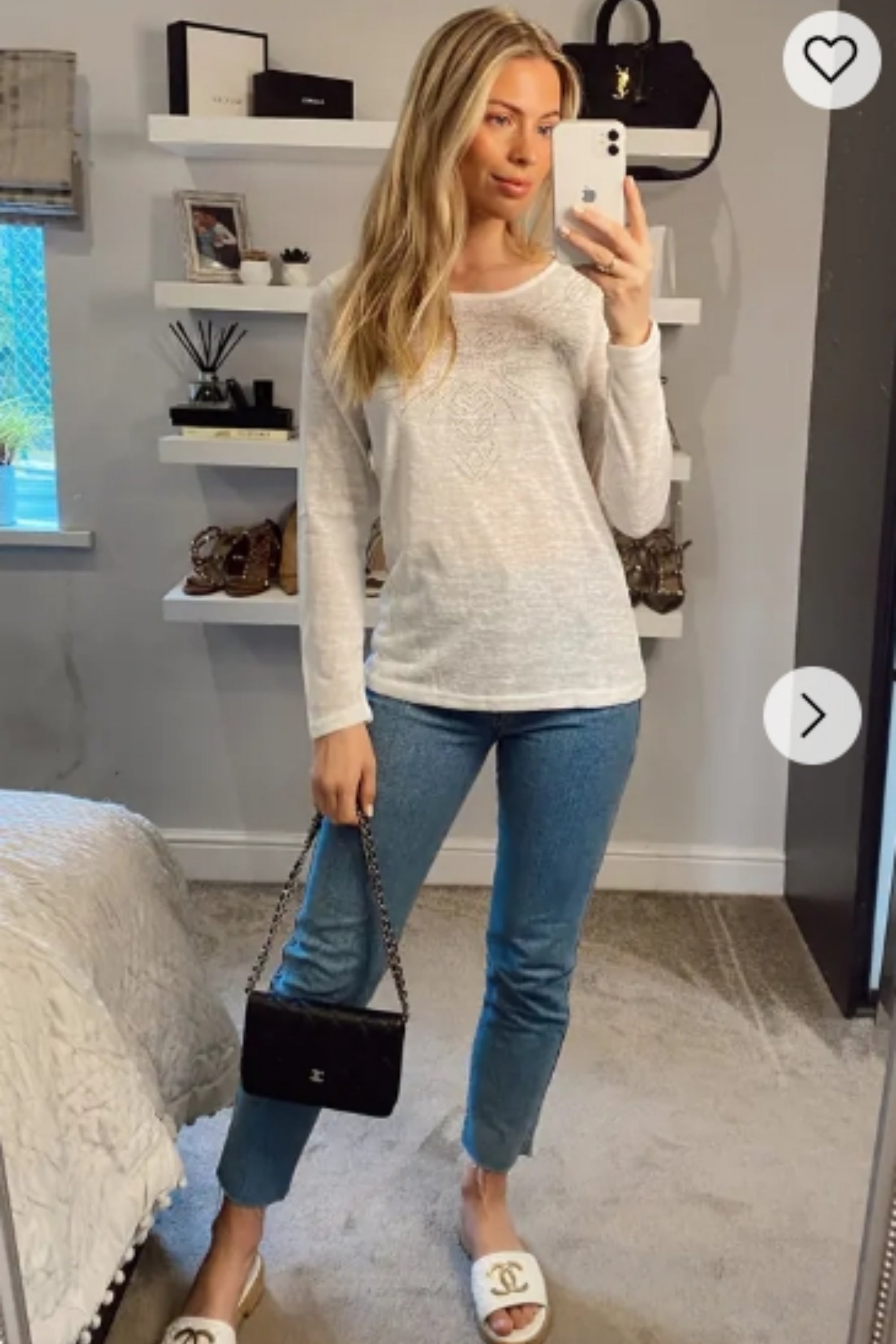 Diamanté Embellished Long Sleeve Top