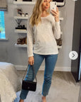 Diamanté Embellished Long Sleeve Top
