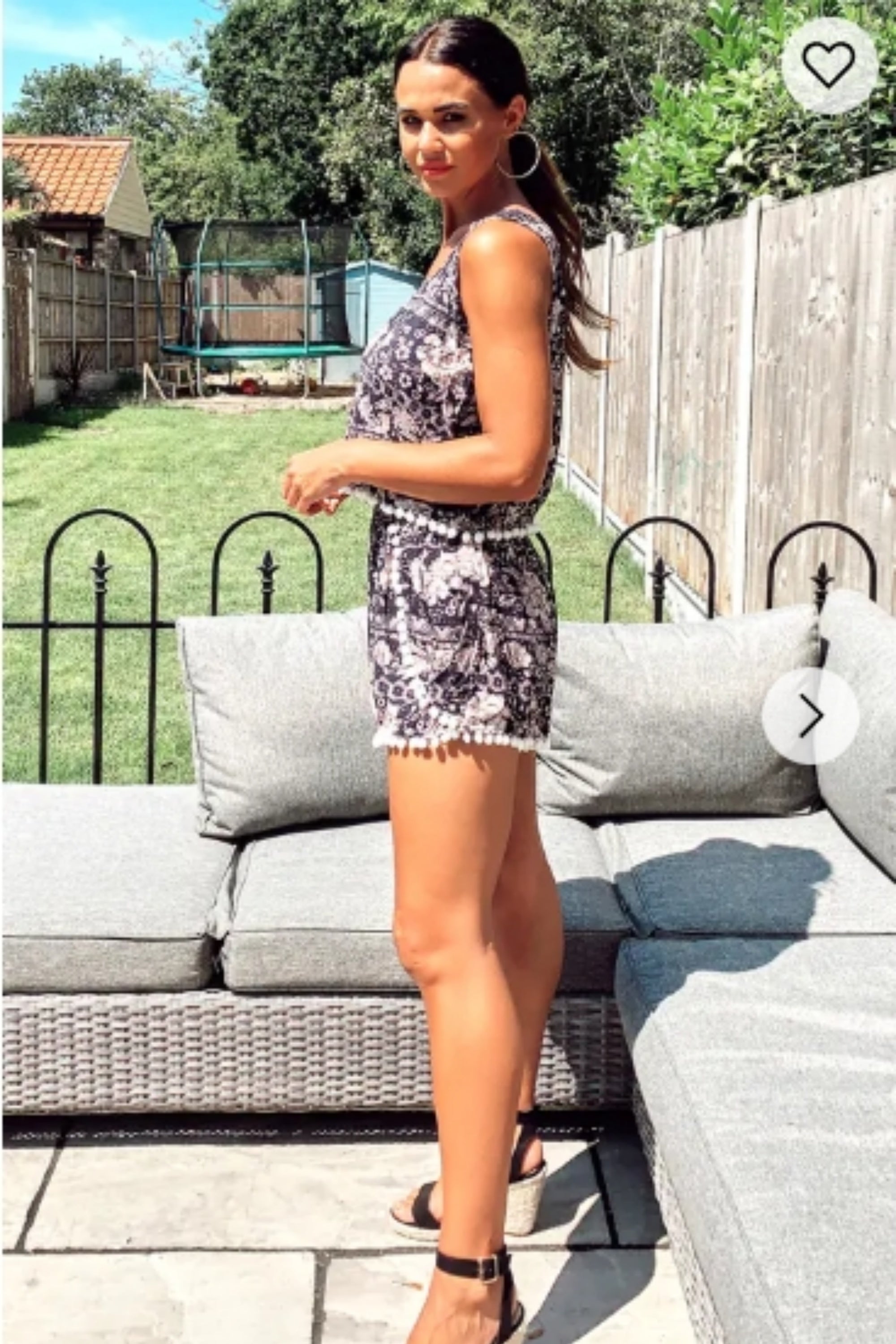 Floral print tassel vest top and shorts suits co-ords