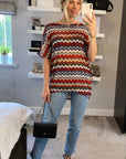Multi striped print Oversized Top