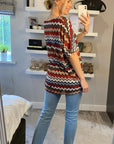 Multi striped print Oversized Top