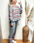 Knit Jumper & Trousers Co-ord with Stripes
