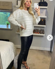 Pearl embellished soft knit jumper in white