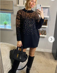Sequin embellished shoulder and front soft knit Jumper