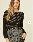 Sweet Heart polka dot print oversized jumper top