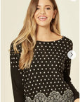 Sweet Heart polka dot print oversized jumper top