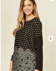 Sweet Heart polka dot print oversized jumper top