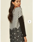 Sweet Heart polka dot print oversized jumper top