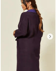 Double-sided wool blend jacket coat (Purple)