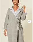 Double-sided wool blend jacket coat (Grey)